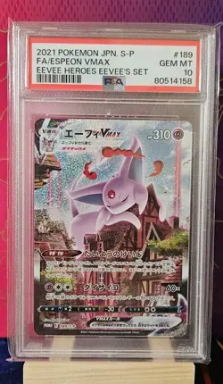 G1N PSA 10 Pokemon Espeon VMAX 189 Eevee Heroes 2021 - Image 1