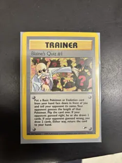 POKEMON Trainer Blaine's Quiz #1 97/132 Gym Heroes Set Rare NM/MT Condition WOTC - Image 1