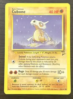 Pokemon TCG Cubone Base Set 70/130 Common Card - Image 1