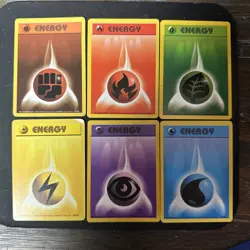 6 Basic Energy - 1999 English Base Set Unlimited WOTC Pokemon Cards - Image 1