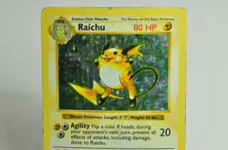 Pokemon card TCG Raichu No.14/102 Holo Rare Base Set 1999 English Heavily played - Image 2