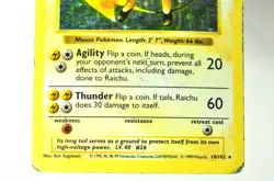 Pokemon card TCG Raichu No.14/102 Holo Rare Base Set 1999 English Heavily played - Image 3