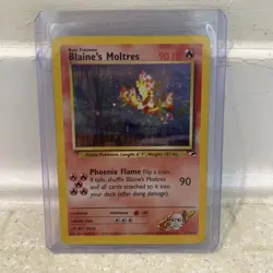 Pokemon 1999-2000 Blaine's Moltres Gym Heroes Holo 001/132 LP Card Lvl 44 #146 - Image 1