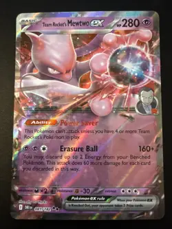 Pokemon TCG Destined Rivals Team Rockets Mewtwo EX Card 81/182 - Image 1