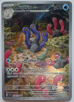 Pokemon TCG Wugtrio Holo Full Art Card Paldean Fates SV 224/091 - Image 1