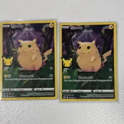 Pokemon TCG Pikachu 25th Anniversary Holo Card Lot 2x 025/025 Basic English 2021 - Image 1