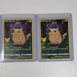 Pokemon TCG Pikachu 25th Anniversary Holo Card Lot 2x 025/025 Basic English 2021 - Image 5
