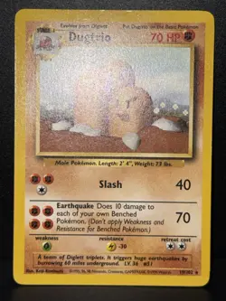 Dugtrio 19/102 WOTC Base Set Unlimited Rare Pokemon Card LP - Image 2