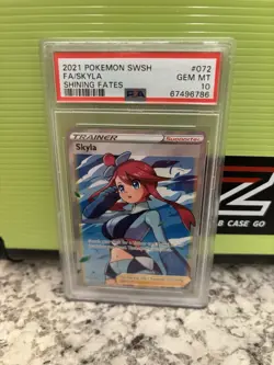 PSA 10 Pokemon TCG Skyla Trainer Full Art Holo Card #72/72 Shining Fates 2021 - Image 1