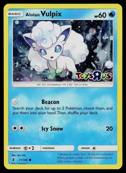 Pokemon Card - Alolan Vulpix Guardians Rising 21/145 Toys R Us Promo - Image 1