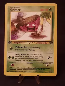 Pokemon Card Team Rocket 1st Edition Regular Finish Grimer 57/82 VLP-NM - Image 1