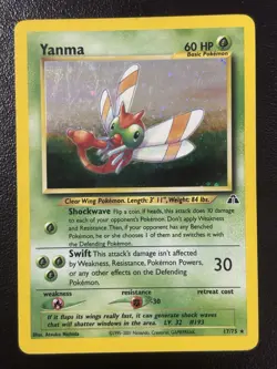 Yanma 17/75 Neo Discovery Holo Rare 2001 Pokemon Card MP - Image 1