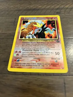 Pokemon Entei TCG Reverse Holo Black Star Promo Card 34 LP/MP Condition - Image 1
