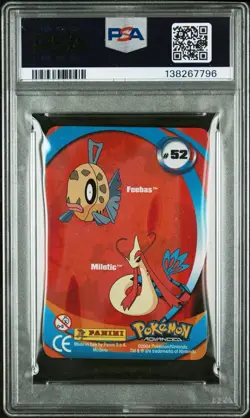 Feebas Milotic 52 Pokemon Card 2004 Advanced Action Card Lenticular Panini PSA 5 - Image 2
