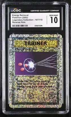 CGC 10 Energy Retrieval Legendary (Collection) 107/110 Reverse Holo Pokemon Card - Image 1