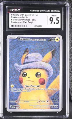 CGC 9.5 MINT+ Pikachu With Grey Felt Hat English Pokemon 2023 - Image 1