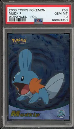 Pokemon Topps Mudkip Advanced Foil #58 PSA 10 Gem Mint - Image 1