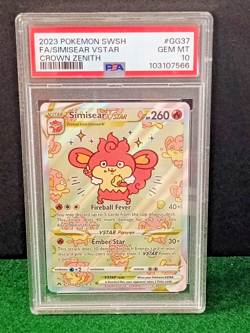 PSA 10 Simisear Vstar GG37/GG70 Pokemon Crown Zenith Galarian Gallery - Image 1