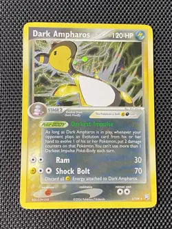 Pokemon Dark Ampharos Swirl Holo Team Rocket Returns 2/109 LP+ - Image 1