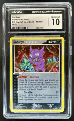 2006 Pokemon EX Crystal Guardians Sableye Holo #10/100 CGC 10 - Image 1