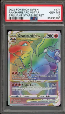 Pokemon Charizard VSTAR Brilliant Stars Secret Rare #174 PSA 10 Gem Mint - Image 1