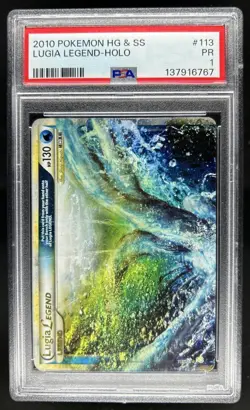 2010 Pokemon HeartGold & SoulSilver Lugia LEGE Holo #113/123 PSA 1 - Image 1