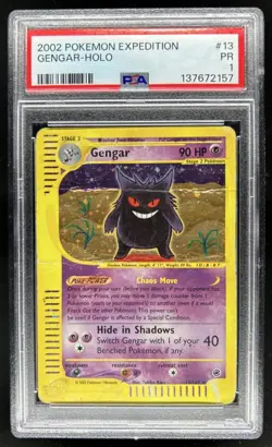 2002 Pokemon Expedition Set Gengar Holo #13/165 PSA 1 - Image 1