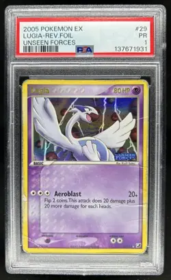 2005 Pokemon EX Unseen Forces Lugia Reverse Holo #29/115 PSA 1 - Image 1