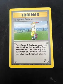 Pokemon Breeder Rare Base Set 2 105/130 LP - Image 1