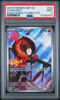 2025 POKEMON Mega Evolution Charcadet Promo 22 Graded PSA 9 MINT - Image 1