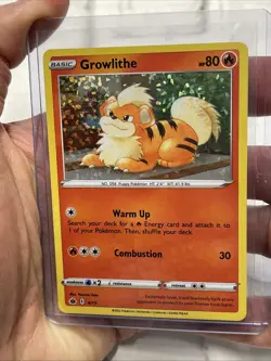 Pokemon TCG - Growlithe 4/15 McDonald’s Match Battle Confetti Holo Promo 2022 NM - Image 1