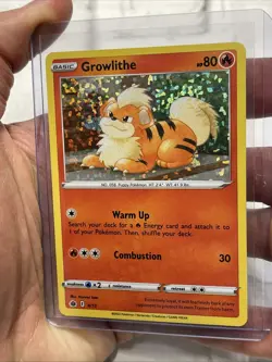 Pokemon TCG - Growlithe 4/15 McDonald’s Match Battle Confetti Holo Promo 2022 NM - Image 2