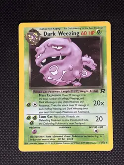 Pokemon Dark Weezing Holo Rare 14/82 Team Rocket 2000 Stage 1 60 HP - Image 1