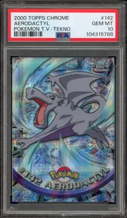 Pokemon Topps Chrome Aerodactyl Tekno #142 PSA 10 Gem Mint - Image 1