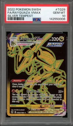 Pokemon Rayquaza VMAX Silver Tempest Trainer Gallery Full Art #TG29 PSA 10 - Image 1
