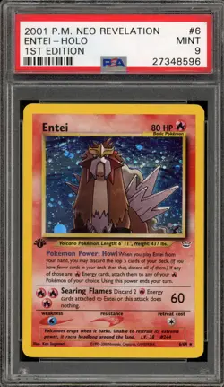 Pokemon Entei Neo Revelation 1st Edition Holo Rare #6 PSA 9 Mint - Image 1