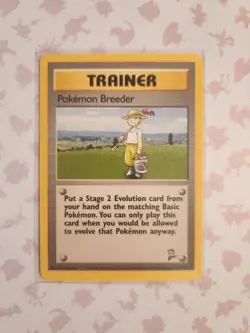 Pokemon Breeder 105/130 Base Set 2 Unlimited Pokemon TCG Trainer Rare - Image 1