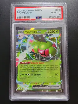 2025 POKEMON DRI EN-DESTINED RIVALS #003 YANMEGA EX PSA 10 - Image 1
