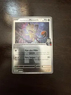 Pokemon TCG Team Rockets Meowth 161/217 Reverse Holo “R” Ascended Heroes NM - Image 1