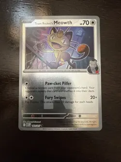 Pokemon TCG Team Rockets Meowth 161/217 Reverse Holo “R” Ascended Heroes NM - Image 2