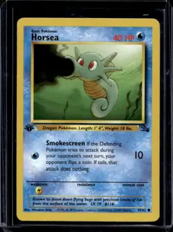 1999 Pokemon Fossil 1st Edition Horsea #49/62 - Image 1