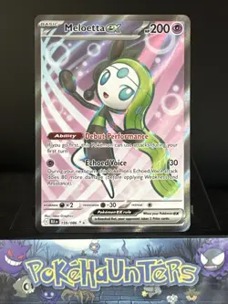 Pokemon Card Meloetta Ex 159/086 Black Bolt Full Art Ultra Rare NM - Image 1