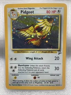 Pokemon TCG Pidgeot Base Set 2 Holo Unlimited Rare-HP Card 14/130 - Image 1