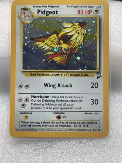 Pokemon TCG Pidgeot Base Set 2 Holo Unlimited Rare-HP Card 14/130 - Image 2