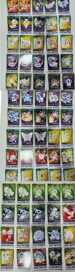 Pokemon 1997 Bandai Carddass Lot 70 Card Japanese Vintage Prism Pikachu LP-MP - Image 1