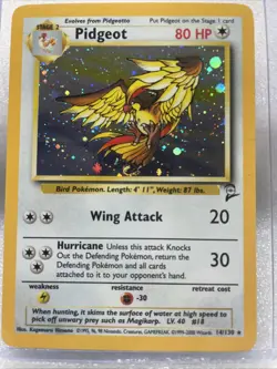 Pokemon Pidgeot TCG Base Set 2 Holo Unlimited Rare Card 14/130 With Swirl - Image 1