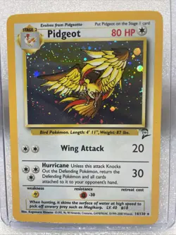 Pokemon Pidgeot TCG Base Set 2 Holo Unlimited Rare Card 14/130 With Swirl - Image 2