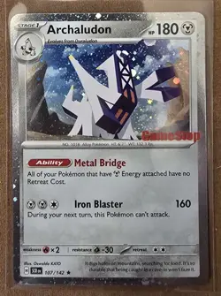 Archaludon 107/142 GameStop Stamped HOLO Promo Pokemon Card - Stellar Crown - Image 1