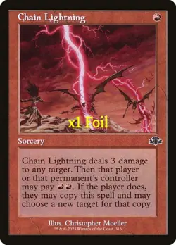 MTG Foil Retro Dominaria Remastered DMR Chain Lightning MINT - Image 1