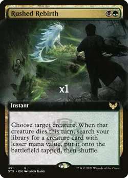 MTG Borderless Strixhaven: School of Mages STX Rushed Rebirth MINT - Image 1